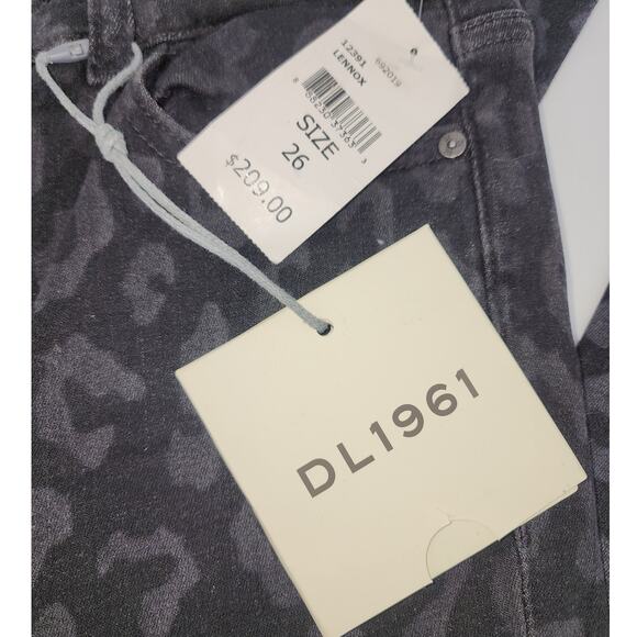 DL1961 Farrow Ankle Jeans Black Leopard Print Women's Sz 26 - Picture 4 of 13